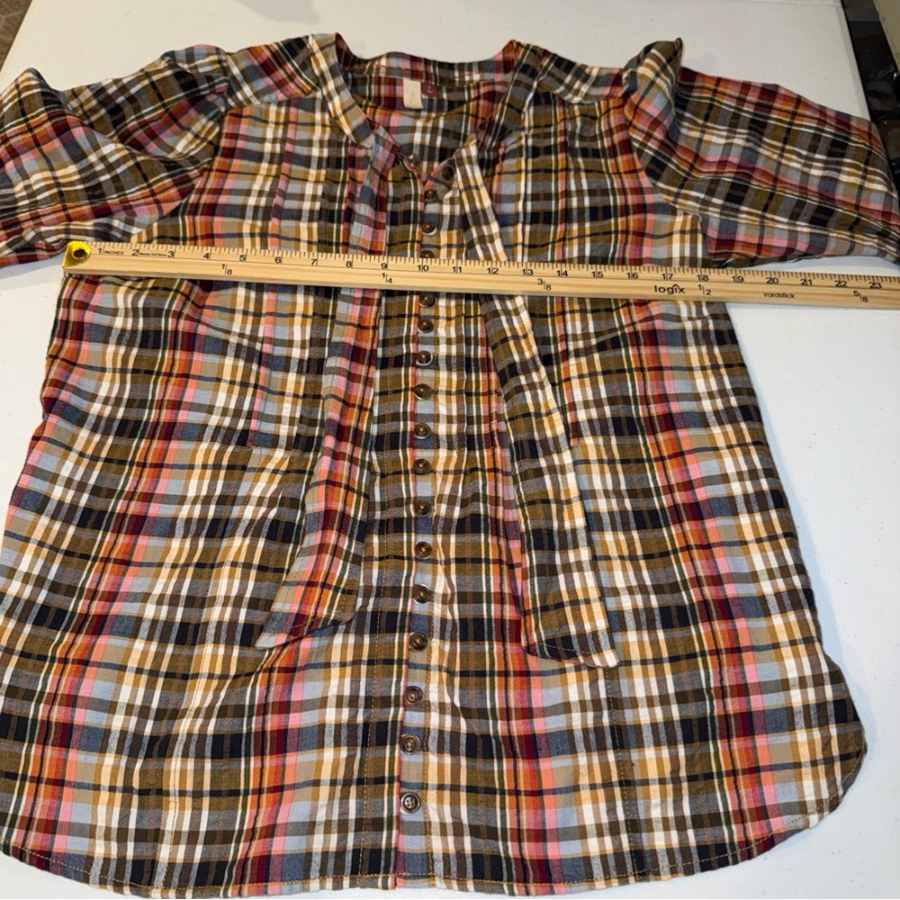 Anthropologie Pilcro Blusa Plaid ButtonDown Shirt Small‎ Sold Out - Picture 7 of 16